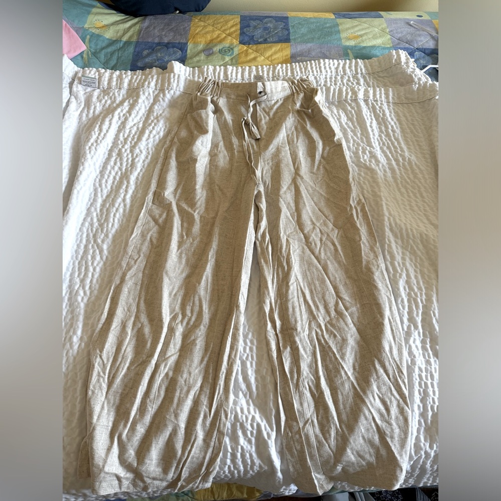 SHEIN tan linen pants
